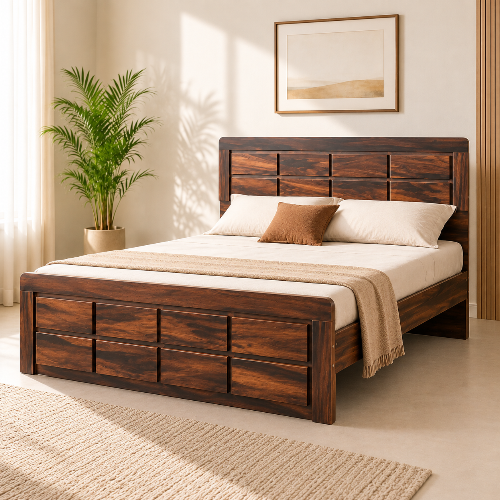 Queen Size Wooden Bed (Parley Design)